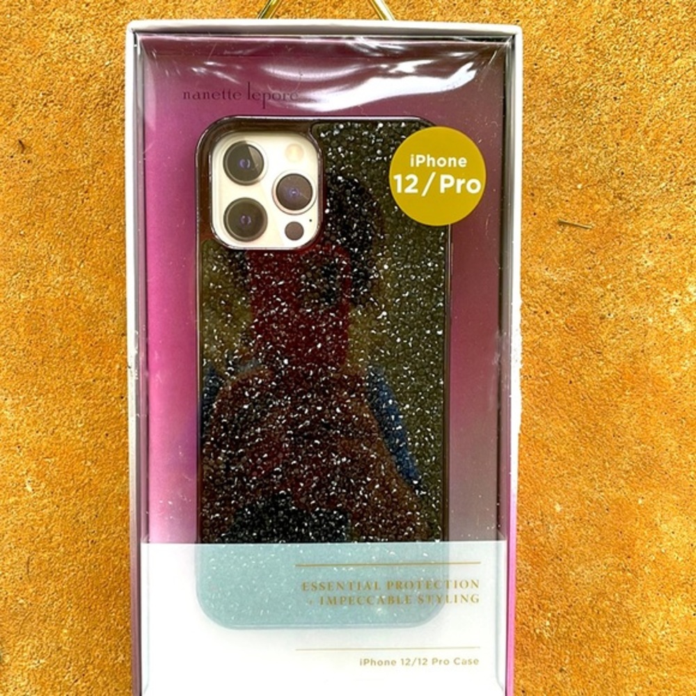 Nanette Lenore iPhone 12/12 Pro case sparkly black rhinestone